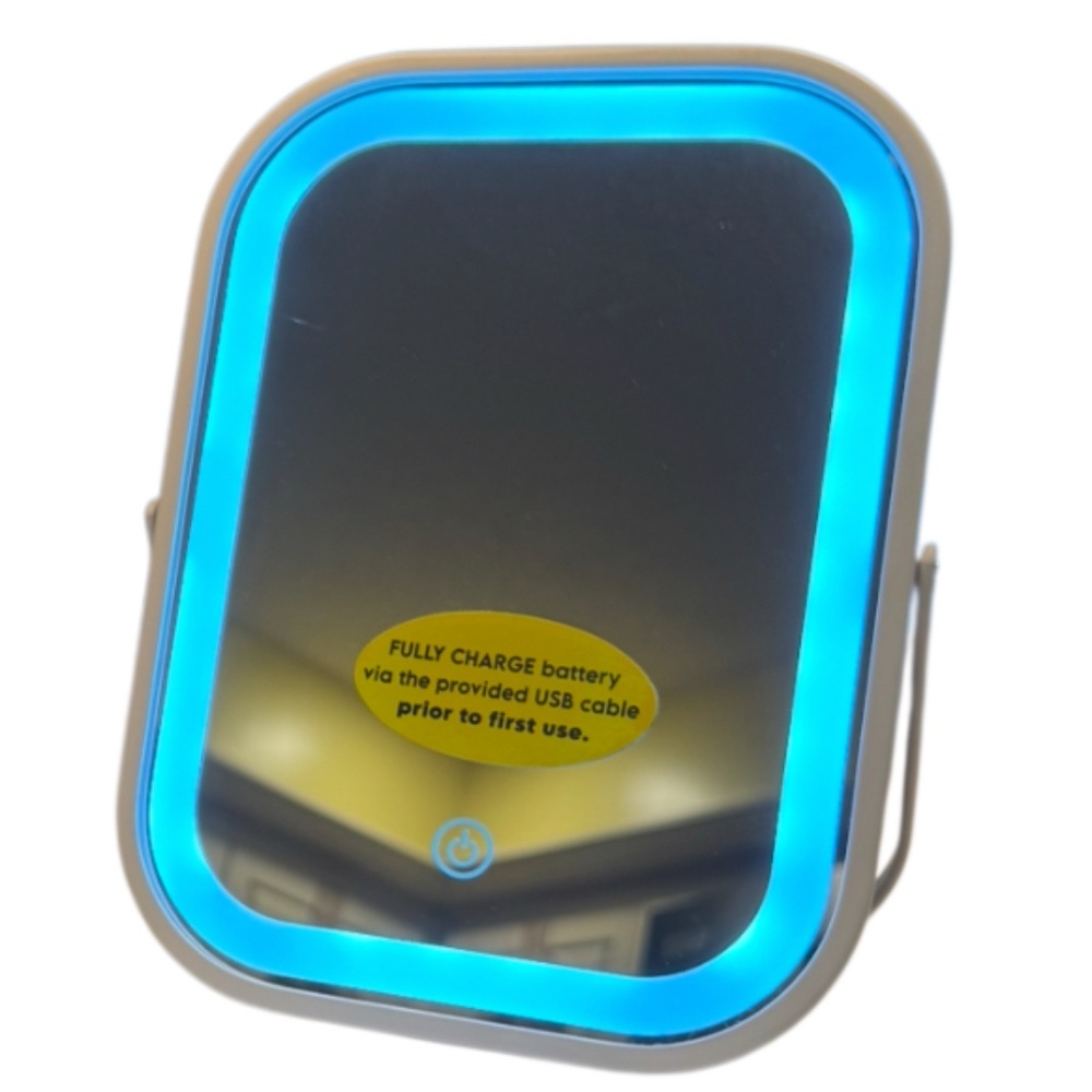 Blue LED Lighted Vanity Mirror USB Charging